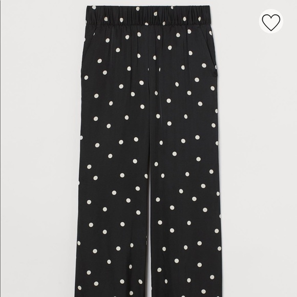 Polka dot lounge viscose set: long shirt and pants - Picture 3 of 8